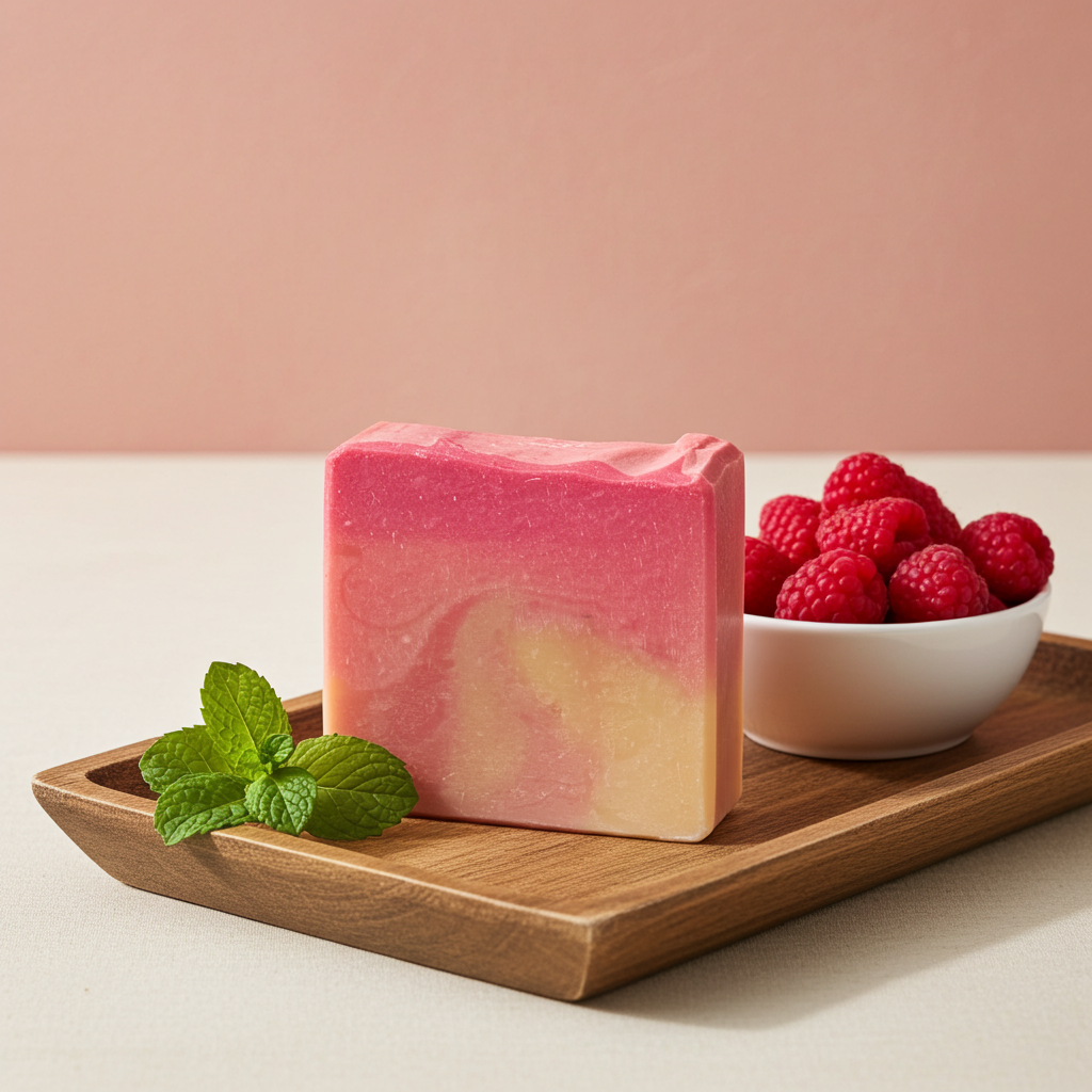 Savon artisanal au Creamsicle à la framboise – Image 3