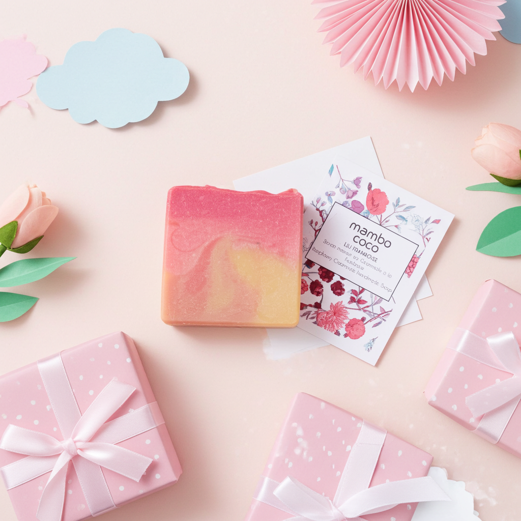 Savon artisanal au Creamsicle à la framboise – Image 5