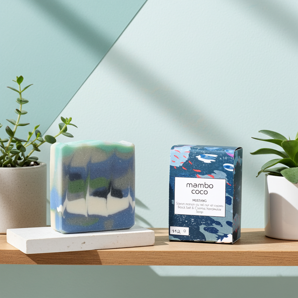 Savon artisanal pour homme au sel noir et cyprès – Image 5